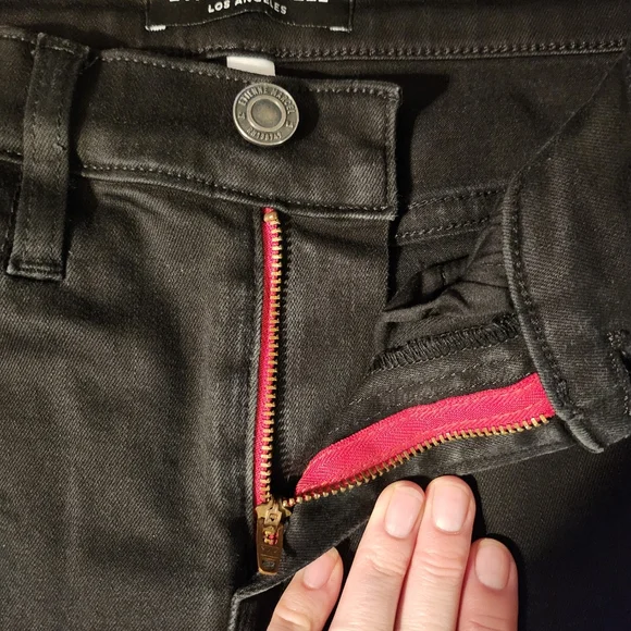 Etienne Marcel Black Skinny Jeans with Red Zipper